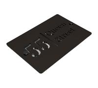 Housics House Number Plaque Black Acrylic Silver Mirror Laser Cut