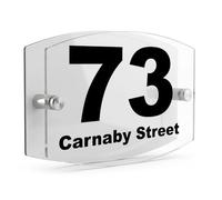 Housics Personalised House Number Sign, White Acrylic, 200x130mm, Design 7