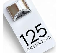 Housics Personalised House Numbers Plaques with Solar Light - Waterproof Composite Aluminium door number plaques for wall, Custom House sign with House Number & Street Name (160mm x 280mm, White)