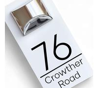 Housics Personalised House Numbers Plaques with Solar Light - Waterproof Composite Aluminium door number plaques for wall, Custom House sign with House Number & Street Name (160mm x 280mm, White)