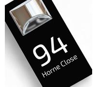 Housics Personalised House Numbers Plaques with Solar Light - Waterproof Composite Aluminium Door Number Plaques for Wall, Custom House Sign with House Number & Street Name (160mm X 280mm, Black)