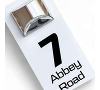 Housics Personalised House Numbers Plaques with Solar Light - Waterproof Composite Aluminium door number plaques for wall, Custom House sign with House Number & Street Name (160mm x 280mm, White)