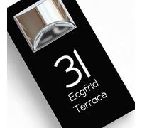 Housics Personalised House Numbers Plaques with Solar Light - Waterproof Composite Aluminium Door Number Plaques for Wall, Custom House Sign with House Number & Street Name (160mm X 280mm, Black)