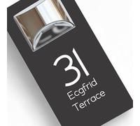 Housics Personalised House Numbers Plaques with Solar Light - Waterproof Composite Aluminium Door Number Plaques for Wall, Custom House Sign with House Number & Street Name (160mm X 280mm, Grey)
