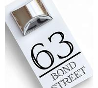 Housics Personalised House Numbers Plaques with Solar Light - Waterproof Composite Aluminium door number plaques for wall, Custom House sign with House Number & Street Name (160mm x 280mm, White)