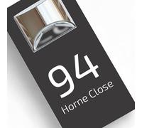 Housics Personalised House Numbers Plaques with Solar Light - Waterproof Composite Aluminium Door Number Plaques for Wall, Custom House Sign with House Number & Street Name (160mm X 280mm, Grey)