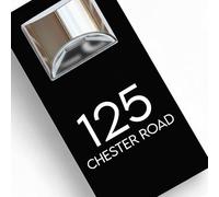 Housics Personalised House Numbers Plaques with Solar Light - Waterproof Composite Aluminium door number plaques for wall, Custom House sign with House Number & Street Name (160mm x 280mm, Black)
