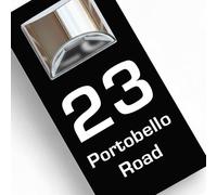 Housics Personalised House Numbers Plaques with Solar Light - Waterproof Composite Aluminium Door Number Plaques for Wall, Custom House Sign with House Number & Street Name (160mm X 280mm, Black)