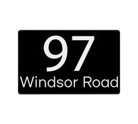 Housics Personalised House Sign | Made from Composite Aluminium - Fully Durable and Waterproof Plaque | Custom with Any Door Number & Street Name (BLACK, 200MM*130MM)