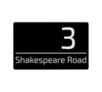 Housics Personalised House Sign | Made from Composite Aluminium - Fully Durable and Waterproof Plaque | Custom with Any Door Number & Street Name (BLACK, 280MM*160MM)