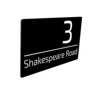 Housics Personalised House Sign | Made from Composite Aluminium - Fully Durable and Waterproof Plaque | Custom with Any Door Number & Street Name (Black, 200mm x 130mm)