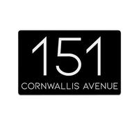 Housics Personalised House Sign | Made from Composite Aluminium - Fully Durable and Waterproof Plaque | Custom with Any Door Number & Street Name (BLACK, 200MM*130MM)