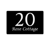 Housics Personalised House Sign | Made from Composite Aluminium - Fully Durable and Waterproof Plaque | Custom with Any Door Number & Street Name (Black, 280MM*160MM)