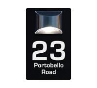 Housics Personalised House Sign with Solar Light | Made from Composite Aluminium - Fully Durable and Waterproof Plaque | Custom with Any Door Number & Street Name (160mm x 280mm) (Black)
