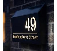 Housics Solar Powered House Sign with Customised Illuminated Name & Number