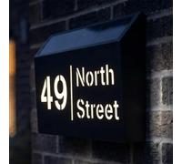 Housics Solar Powered House Sign with Customised Illuminated Name & Number