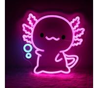 Housignz Axolotl Neon Sign, Ocean Axolot LED Sign Light, USB Powered Cute Sign For Game Room Wall Decor Light Up Signs for Kids Bedroom Game Room Anime Decor Man Cave Birthday Decor Teen Gift