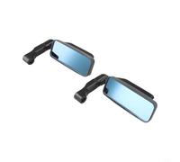 Housing Motorcycles Mirror Assembly Motorcycle Anti-glare Blue Glass Adjustable with Aluminum Fit for Most Rearview (2-Pack)(CARBON FIBER)
