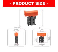 Housing Power Tool Switches Part with Large Cap Button | Hammer Drill Replacement Assembly for Workshop Repair, 2 Pack, 53x48x19.5mm