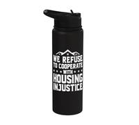 Housing Rights Poverty Cancel Rent Stop Evictions Stainless Steel Insulated Water Bottle