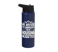 Housing Rights Poverty Cancel Rent Stop Evictions Stainless Steel Insulated Water Bottle