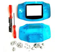 Housing Shell Case Cover Replacement for Nintendo Gameboy Advance for GBA with Conductive Rubber Pad Screwdriver - Clear Blue