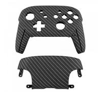 Housing shell for Nintendo Switch Pro controllers soft touch front & back cover replacement Carbon Fibre effect - Black & Silver | ZedLabz