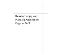 Housing Supply and Planning Applications England 2025