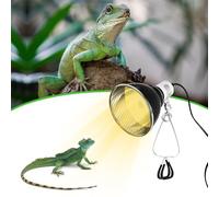 HOUSINN Reptile Heat Lamp Holder 200W,Reptile Reflector Dome Lamp with Clip and Guard,Tortoise Ceramic Heat Lamps Lampshade Holder,Reptiles-for UVA UVB,Infrared Heat Bulbs (Without Bulb)