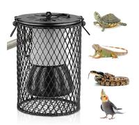 HOUSINN Reptiles Ceramic Heating Lamp with Guard,Anti-scalding Lampshade,100W Ceramic Heat Lamps Lampshade Holder,Infrared Reptile Heat Bulb with Anti Hot Bracket Cage for Bearded Dragon