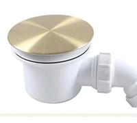 Housler Low Profile Brushed Brass Shower Waste. Turbo Flow Shower Trap - 90mm Easy Clean Enclosure Tray