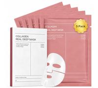 HOUSN 5Pcs Collagen Face Mask Hydrogel Overnight Sheet Mask for Face，Moisturising Face Masks Skincare with Collagen，Deep Hydrating Jelly Mask for Pores，Self Care Gifts for Women
