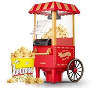 HOUSNAT Popcorn Maker 1200W, 3.5L Home Hot Air Popcorn Machine, Healthy & Fat-Free, Easy to Clean & Use, Popcorn Popper for Movie Night, Parties, Kids Birthday Party Favorites, Red