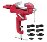 Housolution 360° Rotatable Vice with Anvil and Axle, 3 Inch 75 mm Wingspan Table Vice Fixing Workpiece for Workbench Engineer Workbench, Red
