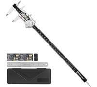 Housolution Digital Caliper 12 inch, (ABS) Absolute Scale Caliper, IP54 Caliper Measuring Tool, Inch/MM, Auto-Off LCD Stainless Steel Waterproof Micrometer Vernier Caliper, with Steel Ruler, Silver