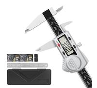 Housolution Digital Caliper 6 inch,(ABS) Absolute Scale Caliper,IP54 Caliper Measuring Tool, Inch/MM, Auto-Off LCD Stainless Steel Waterproof Micrometer Vernier Caliper, with Steel Ruler, Silver