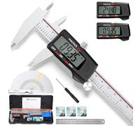Housolution Digital Caliper 6 Inch, Caliper Measuring Tool with Large LCD Screen, Inch/MM, 4 Measuring Ways, Auto-Off LCD Stainless Steel Micrometer Vernier Caliper for Printing Jewelers Woodworkers