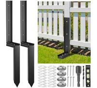 Housolution Fence Post Repair Kit, Steel Post Repair Stake with Adjustable Angle, Separated Anchor Ground Spike Easy to Fix Broken Wooden Posts, Rustproof Garden Fence Set (2 Pack)