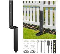 Housolution Fence Post Repair Kit, Steel Post Repair Stake with Adjustable Angle, Separated Anchor Ground Spike Easy to Fix Broken Wooden Posts, Rustproof Garden Fence Set (1 Pack)