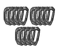 HOUSON 12PCS Tactical Carabiner, Plastic Carabiner D Shape Plastic Hook Keychain Black