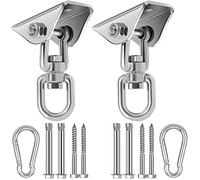 HOUSON 2PCS Heavy Duty Swing Hangers 360°Rotate Hooks for Hanging 304 Stainless Steel Swivel Hammock Hooks Swing Hook for Ceiling Wooden Porch, Gym Yoga Suspension Hooks Swing kit With 450 kg Capacity
