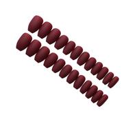 Housoutil 1 Box Wine Red Matte False Nails Set with Plastic Artificial Nails for DIY Manicure Decoration at Home for Winter and Christmas