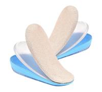 Housoutil 1 Pair Adjustable Heel Lift Inserts Height Increase Heel Pads Gel Pu Three-Layer Design Self Adhesive Easy Fixation for Attending Parties and Traveling