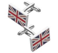 Housoutil 1 Pair Classic Design Brass Union Jack Flag Cufflinks for Men, Easy to Use and Replaceable Decorative Shirt Accessories, Stylish British Tuxedo Buttons for Formal Occasions