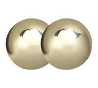Housoutil 1 Pair Hand Massage Balls Hand Rolling Balls Stress Portable Brass Material Round Shape Fine Workmanship Smooth Polished Design and Elderly Wellness