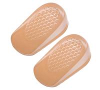 Housoutil 1 Pair Height Boosting Insoles for Shoes Elastic Soft Gel Heel Lift Inserts Invisible Height Increasing Shoe Pads with Silicone and Velvet Layers Daily Use