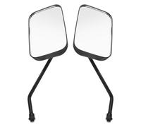 Housoutil 1 Pair Motorcycle Side Mirrors for Handlebars with Large Glass Surface, Sturdy Plastic Frame, Easy Installation, Black Colour, Suitable for Motorcycles and Scooters