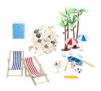 Housoutil 1 Set Creative Resin Ornamnet Summer Beach Artificial Micro Landscape Fairy World Doll House DIY Supplies (18 Style)