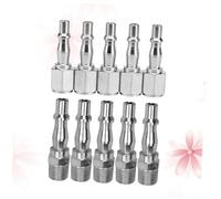 Housoutil 10 PCS Bsp UK Style Mini Pneumatic Push in Straight Connectors Set Male Female Air Hose Quick Fittings for Compressor Tube Iron Material Air Line Connectors