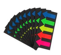 Housoutil 10 Sets Arrow Shaped Page Markers Re-stickable Plastic Bookmarks Classified Index Stickers for Students Reading Accessories